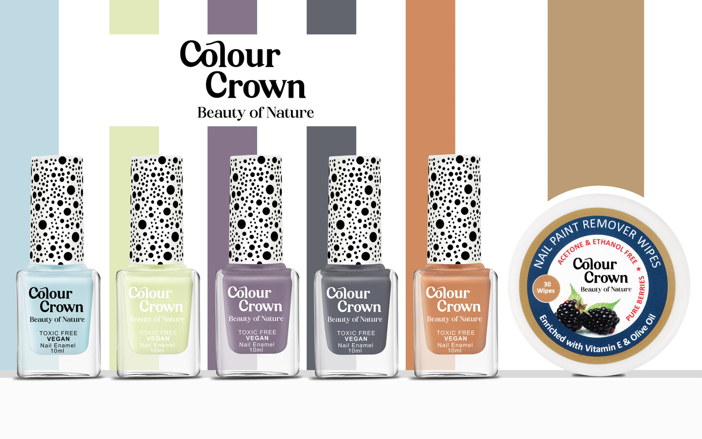 Colour Crown Perfect Vacay Mode Nail Polish Kit With Free Nail Polish Remover Wipes