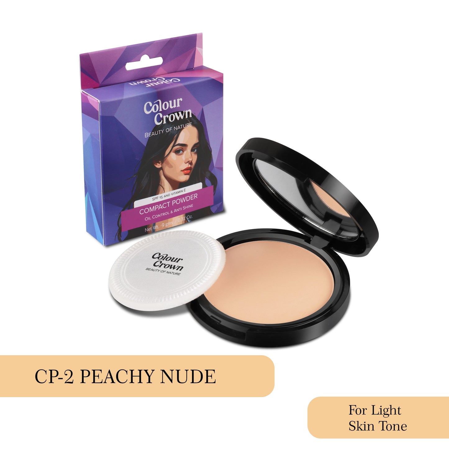 Colour Crown Matte Finish Compact Powder - CP-2 Peachy Nude