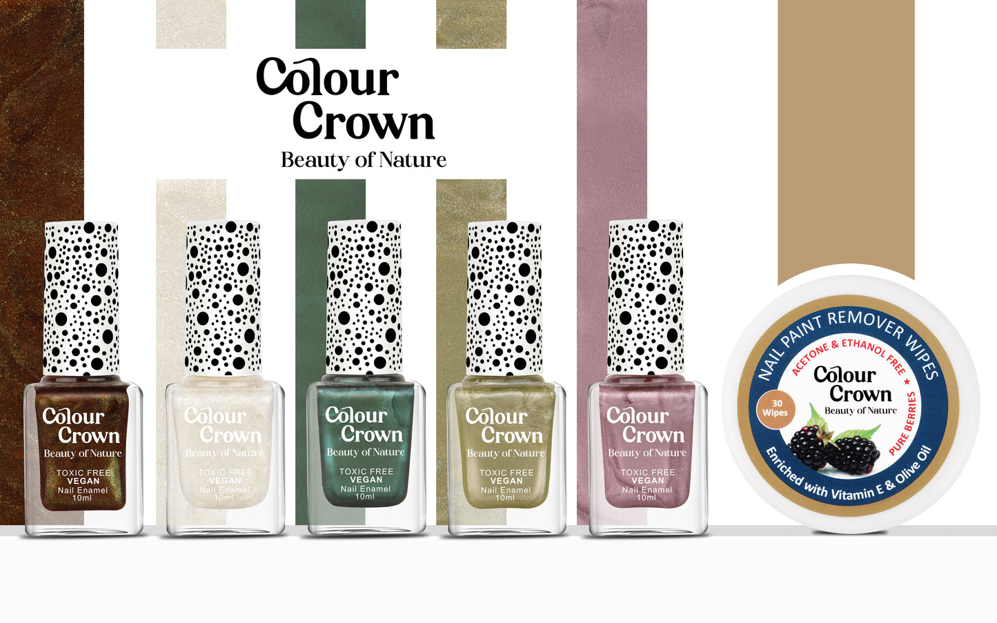 Colour Crown Perfect Cocktail Mode Nail Polish Kit With Free Nail Polish Remover Wipes