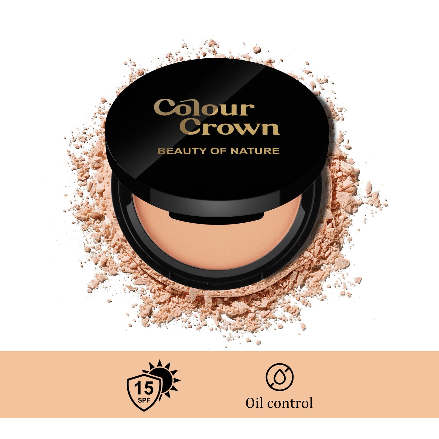 Colour Crown Matte Finish Compact Powder - CP-4 Coral Beige