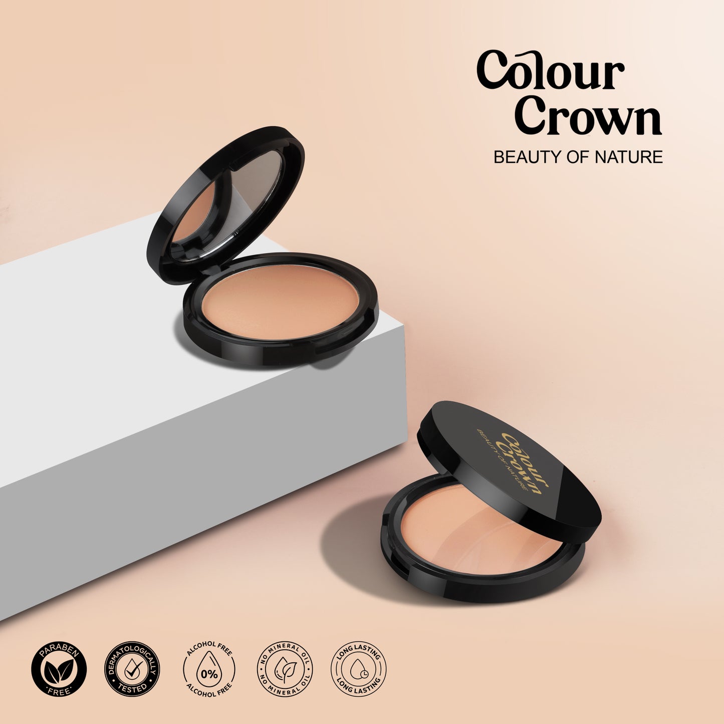 Colour Crown Matte Finish Compact Powder - CP-4 Coral Beige